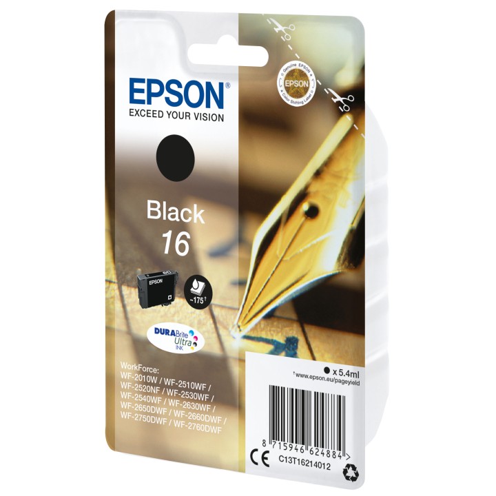 Tinta Epson 16 T1621 Negro 5.4ml 175 pág (C13T16214012)