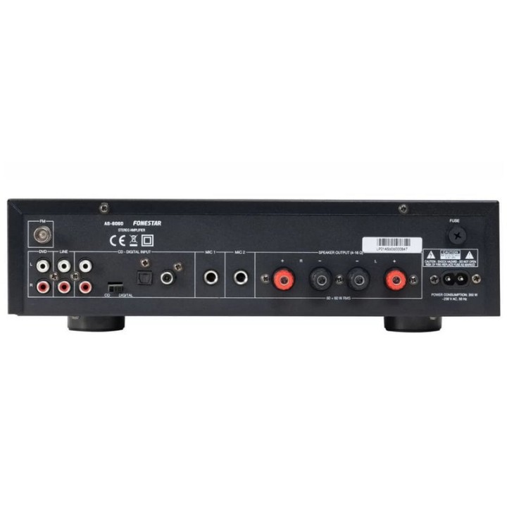 Fonestar AS-6060 Amplificador Estéreo Hi-Fi 60+60W RMS Bluetooth/USB/FM