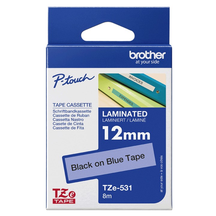 Cinta Rotuladora BROTHER Negro sobre Azul (TZe-531)