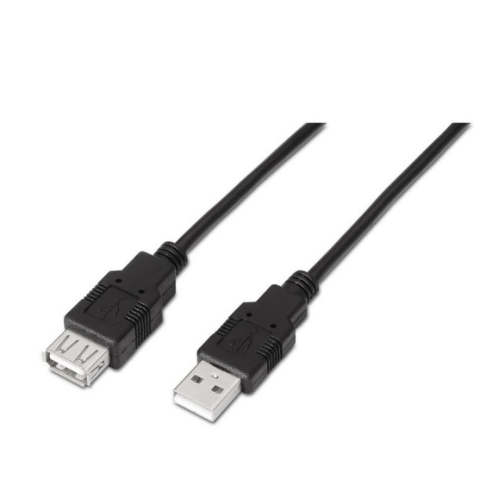 Aisens Cable Alargador USB 2.0 Tipo A Macho/Hembra 1m Negro