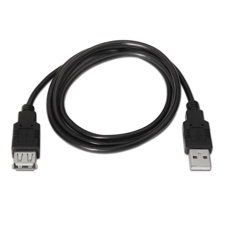 Aisens Cable Alargador USB 2.0 Tipo A Macho/Hembra 1m Negro