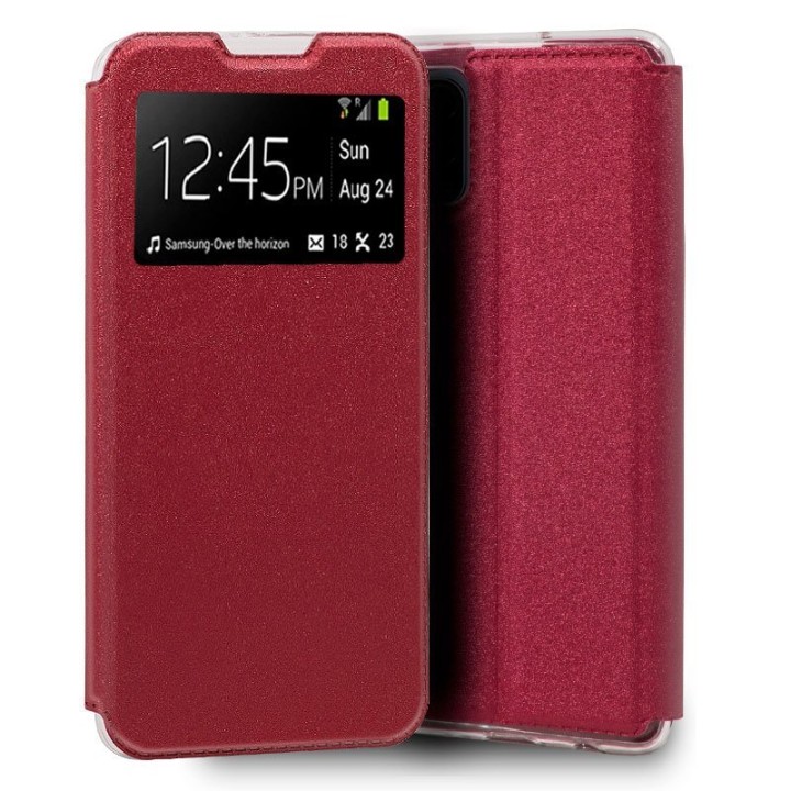 Cool Funda Flip Cover Liso Roja para Xiaomi Mi 10 Lite