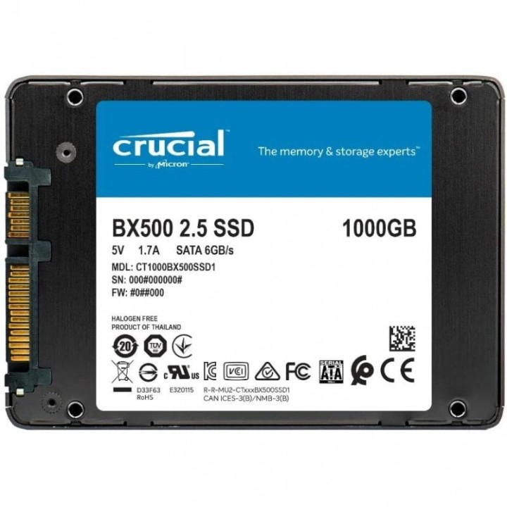 Crucial BX500 1tb Disco SSD SATA3 540MB/S