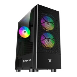 Nfortec Caelum RGB Torre ATX con Frontal Mallado Cristal Templado USB 3.0 Negra