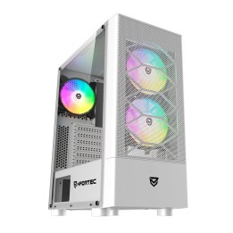 Nfortec Caelum RGB Torre ATX con Frontal Mallado Cristal Templado USB C Blanca