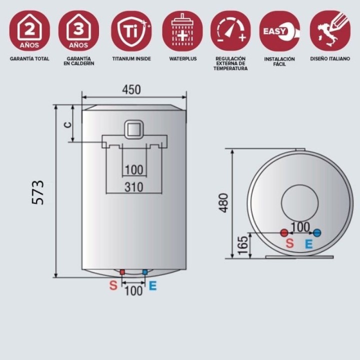 Ariston PRO1 R Termo Eléctrico Vertical 50L C