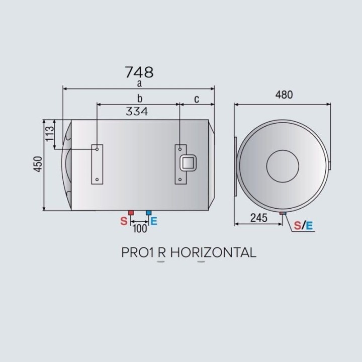 Ariston PRO1 R Termo Eléctrico Horizontal 80L C