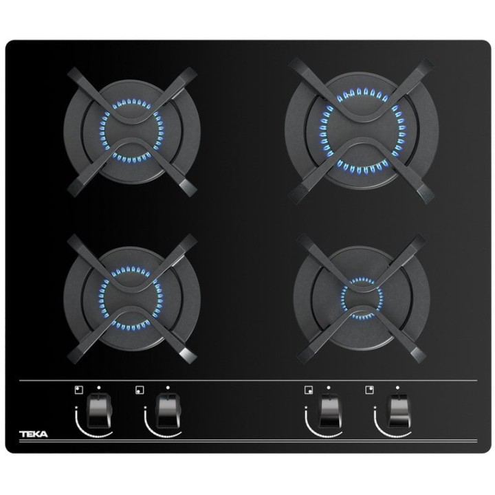 Teka GBC 64000 Placa de Gas Natural 4 Zonas Cristal Negro