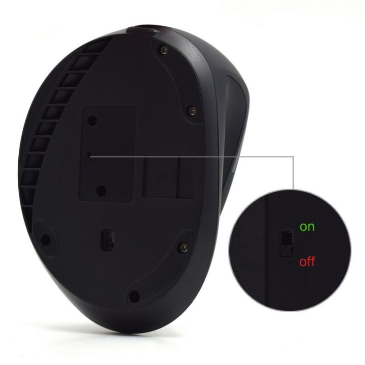 Ewent EW3158 Ratón Ergonómico Inalámbrico Negro