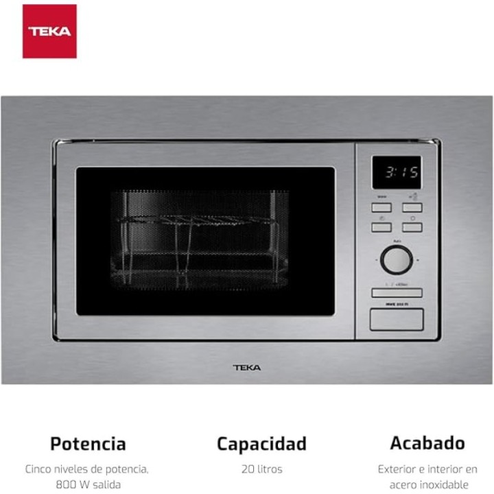 Teka MWE 202 FI Microondas Integrable 20 Litros con Grill Acero Inoxidable