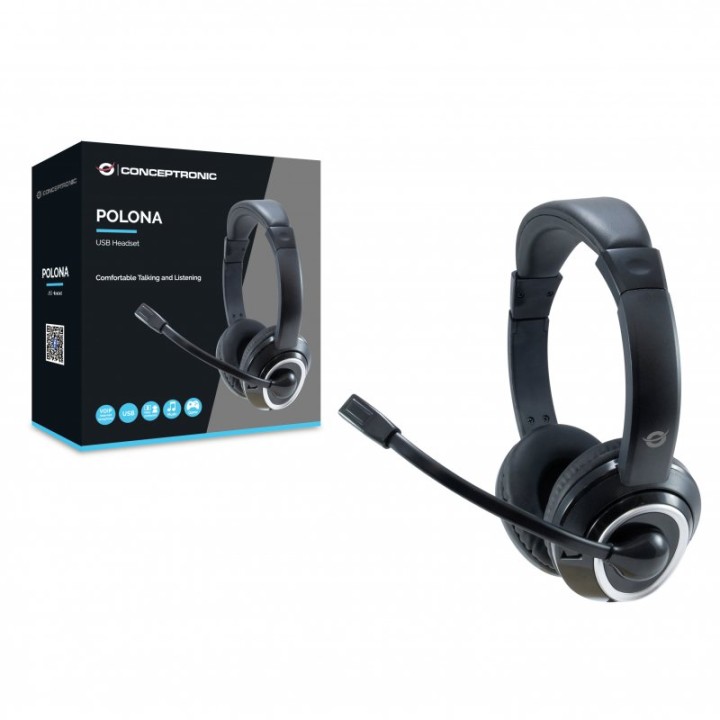 Conceptronic Polona Auriculares USB Negros