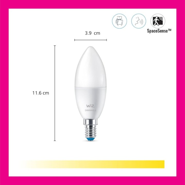 WIZ Vela Bombilla Inteligente LED Wi-Fi RGBW 40W C27 E14