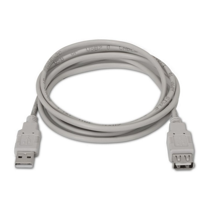 Aisens Cable Extensión USB 2.0 Tipo A Macho/Hembra 1m Beige
