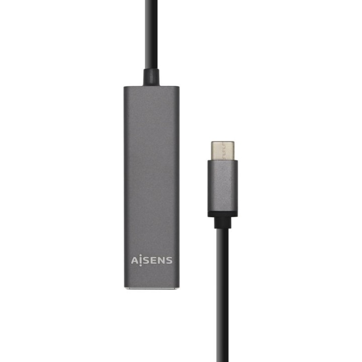 Aisens HUB USB 3.1 Tipo C a 4x USB 3.1 Tipo A 15cm Gris