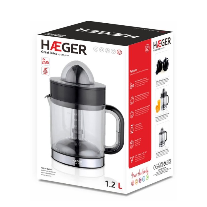 Haeger Great Juice Exprimidor Eléctrico 40W 1.2L