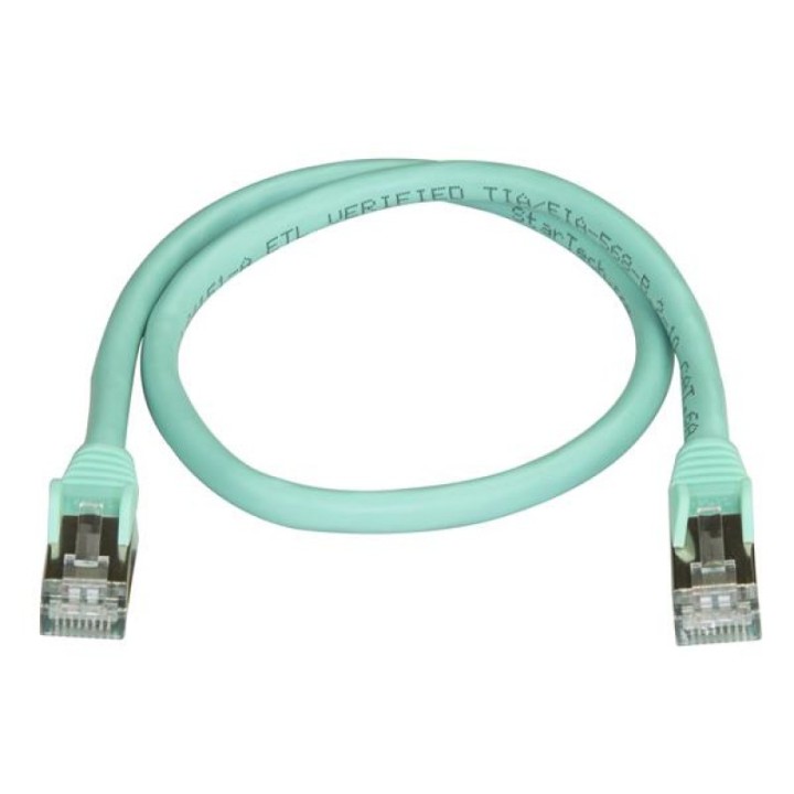StarTech Cable de Red STP Snagless Cat 6A 0.5m Aguamarina