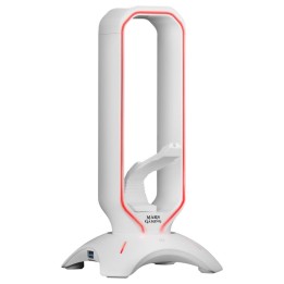 Mars Gaming MHHPRO Soporte Auriculares + Bungee para Ratón + HUB 2x USB 3.0 Blanco