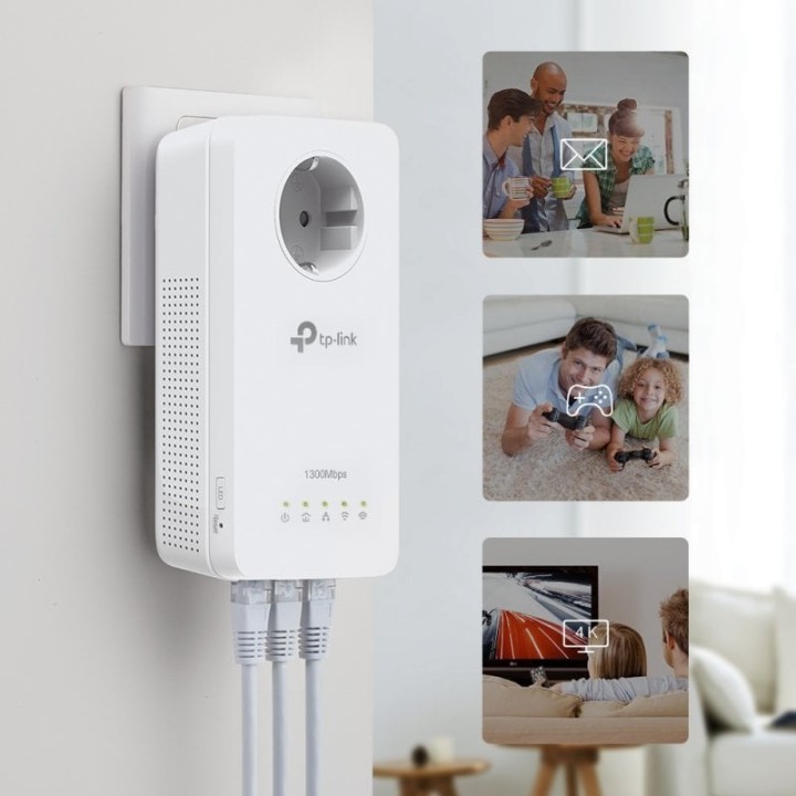 TP-Link TL-WPA8631P KIT PLC Powerline Red Eléctrica AV1000 + WiFi AC1300 Puerto Gigabit con Enchufe