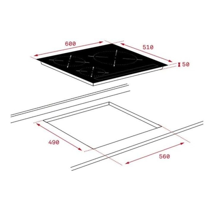 Teka IBC 63010 MSS Placa de Inducción 3 Zonas 60cm Cristal Negro