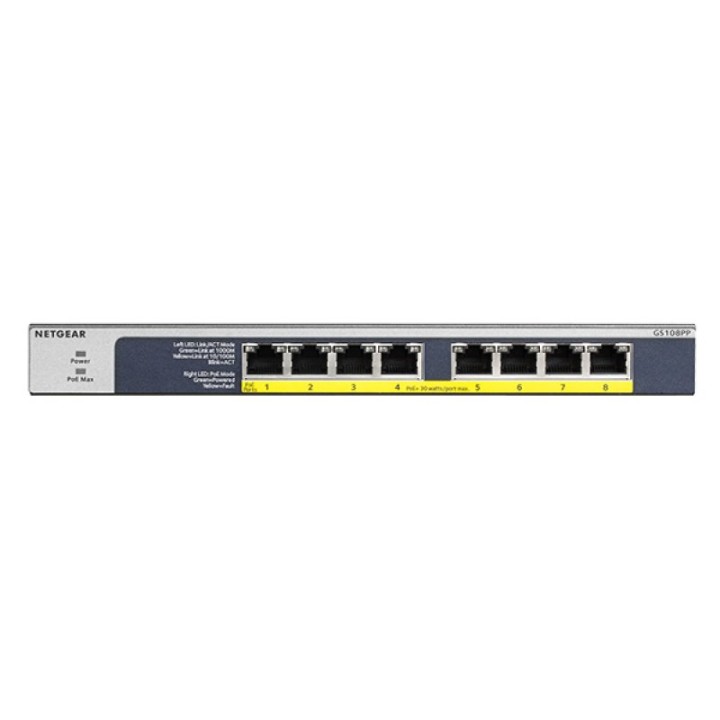 Netgear GS108PP Switch No Gestionable 8 Puertos RJ45 Gigabit PoE+