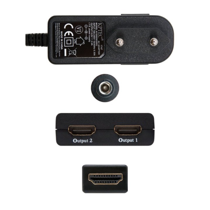 Nanocable Splitter HDMI 1x2 con Alimentación + Cable HDMI 50cm