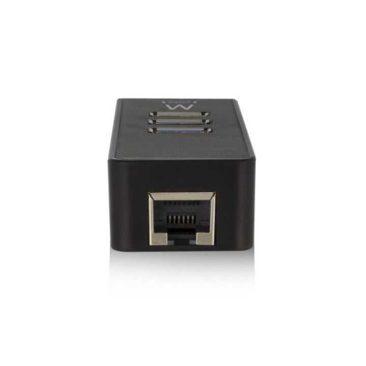 Ewent Hub 3 Puertos USB 3.1 Gen1 con Puerto de Red Gigabit