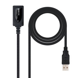 Nanocable Cable Prolongador USB 2.0 Tipo A Macho/Hembra 5m Negro
