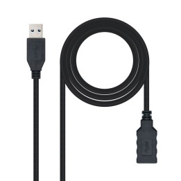 Nanocable Cable USB 3.0 Alargador Macho/Hembra 3m Negro