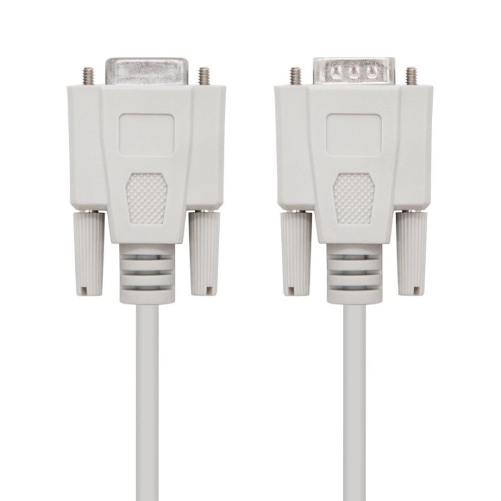 Nanocable Cable Serie Null Modem DB9 Macho a DB9 Hembra 1.8m Beige