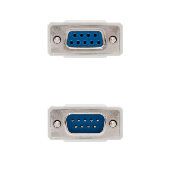 Nanocable Cable Serie Null Modem DB9 Macho a DB9 Hembra 1.8m Beige