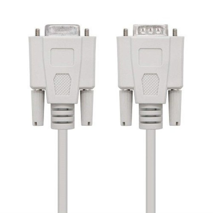 Nanocable Cable Serie RS232 DB9 Macho/Hembra 3m Beige