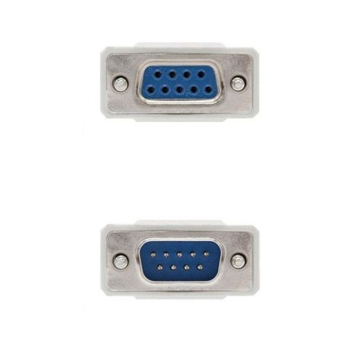 Nanocable Cable Serie RS232 DB9 Macho/Hembra 3m Beige