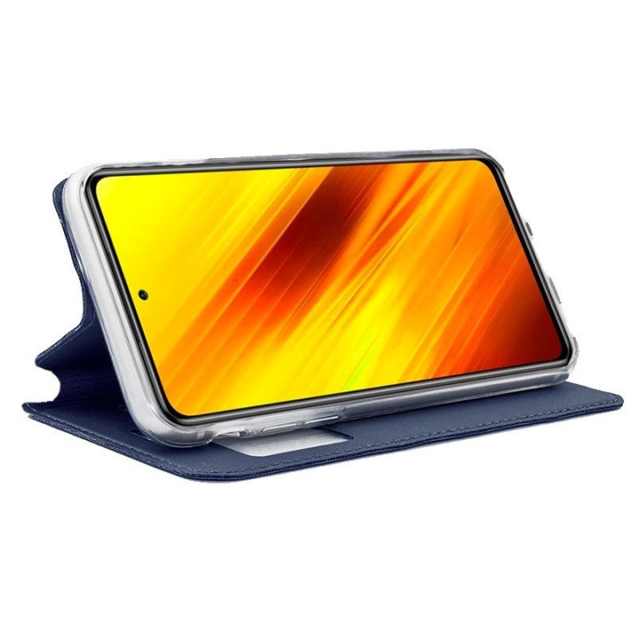 Cool Funda Flip Cover Liso Azul para Xiaomi Pocophone X3