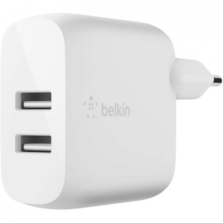 Belkin Boost Charge Cargador Dual USB-a 24 W Blanco + Cable USB-C