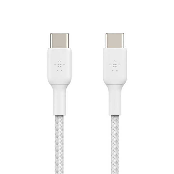 Belkin Boost Charge Cable Trenzado USB-C a USB-C Carga Rápida 1m Blanco