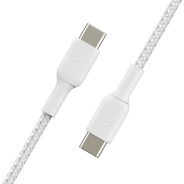 Belkin Boost Charge Cable Trenzado USB-C a USB-C Carga Rápida 1m Blanco