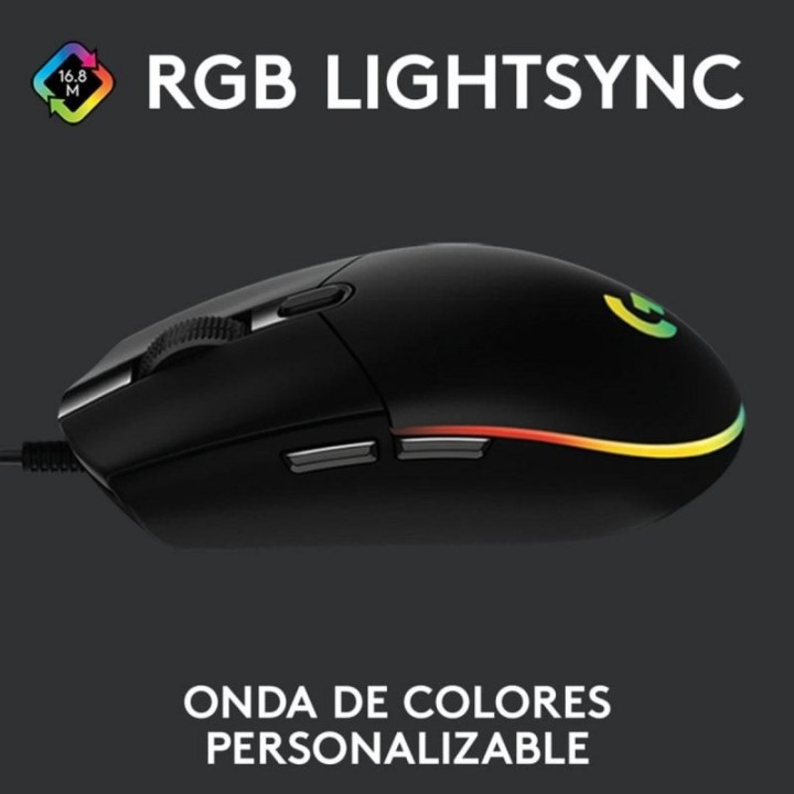 Logitech G G102 LightSync Ratón Gaming 8000DPI Negro