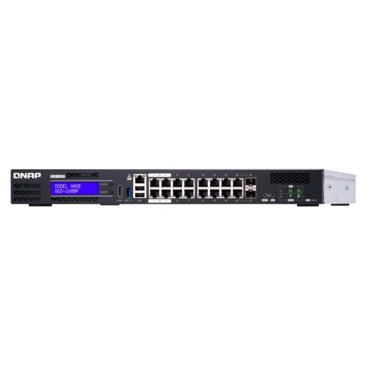 Qnap QGD-1600P-4G Switch Gestionado 14 Puertos RJ45 Gigabit PoE + 2 Puertos 1GbE SFP/RJ45