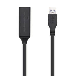 Aisens Cable Alargador USB 3.0 Tipo A Macho/Hembra con Amplificador 5m Negro