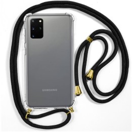 Cool Funda Negro con Cordón Liso para Samsung Galaxy S20 Plus
