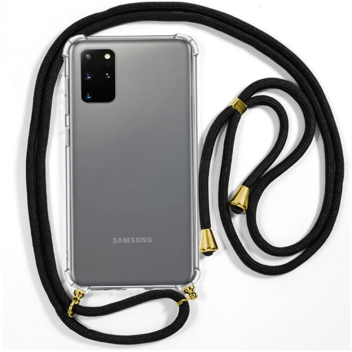Cool Funda Negro con Cordón Liso para Samsung Galaxy S20 Plus