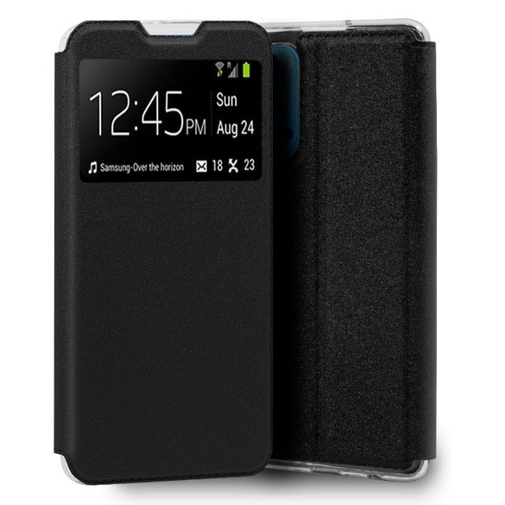 Cool Funda Flip Cover Liso Negra para Oppo Reno 4