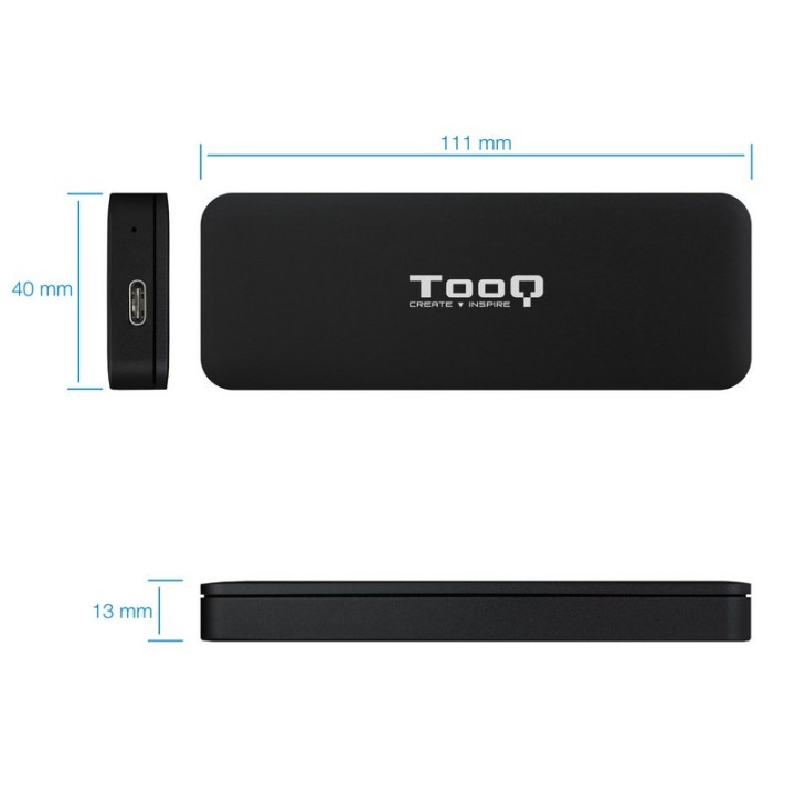 TooQ TQE-2280B Caja Externa para SSD M.2 NVMe PCIe a USB-C 3.1