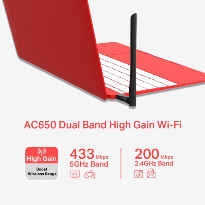 Mercurys MU6H Adaptador WiFi USB 2.0 AC650 Alta Ganancia