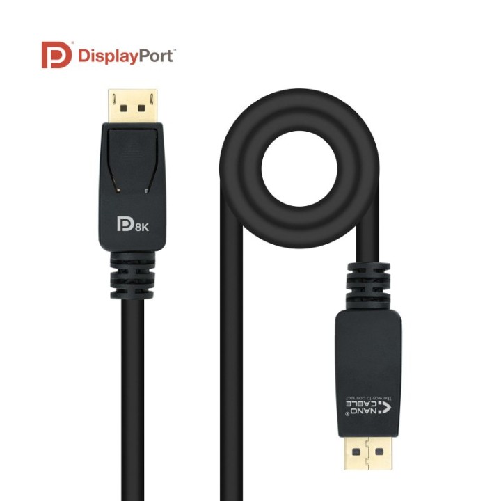 Nanocable Cable DisplayPort 1.4 Macho/Macho Negro 3 m