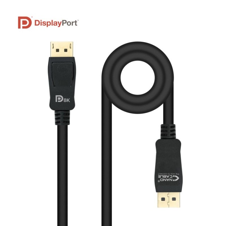 Nanocable Cable DisplayPort 1.4 Macho/Macho Negro 2 m