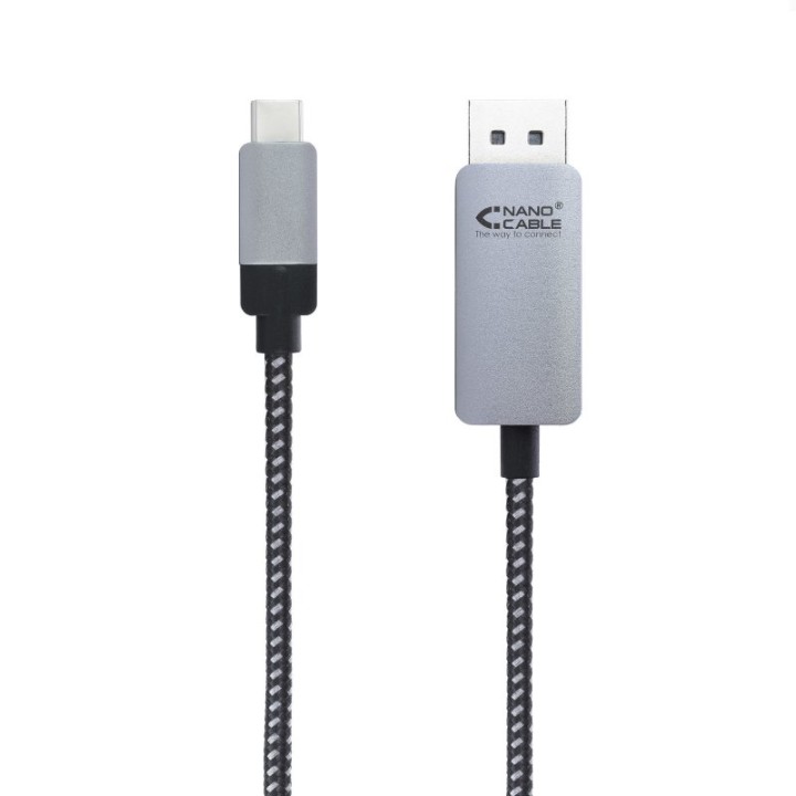 Nanocable Cable Conversor USB-C Macho a DisplayPort Macho 1.8m Negro