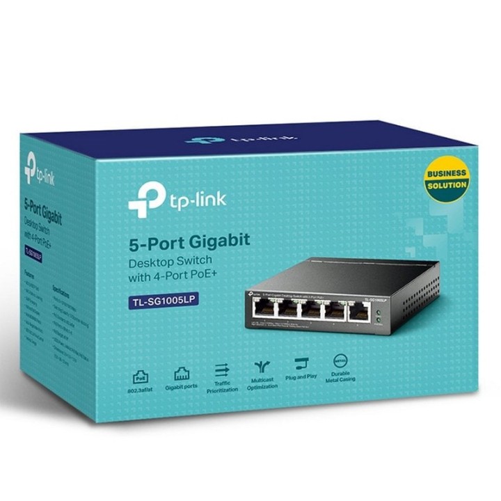 TP-Link TL-SG1005LP Switch 5 Puertos Gigabit con 4 Puertos PoE