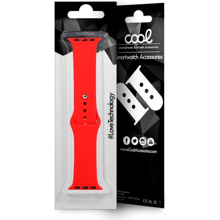 Cool Correa Goma Rojo para Apple Watch Watch 42/44 mm Series 1/2/3/4/5/6/SE
