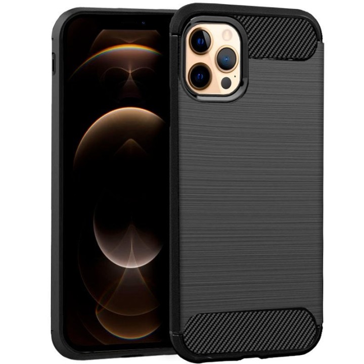 Cool Funda Carbón Negro para iPhone 12 Pro Max